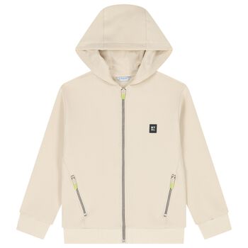 Boys Beige Zip Up Top