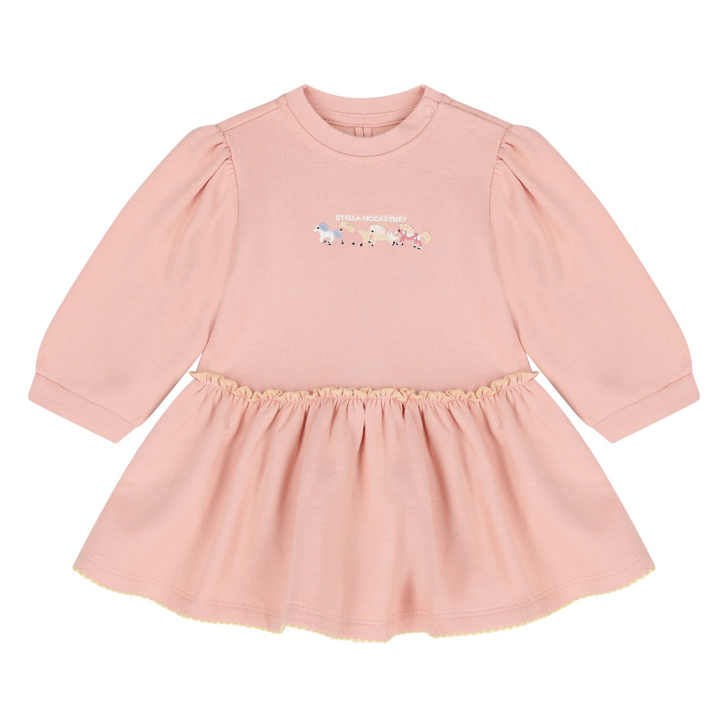 Younger Girls Pink Horse Logo Dress, 1, hi-res