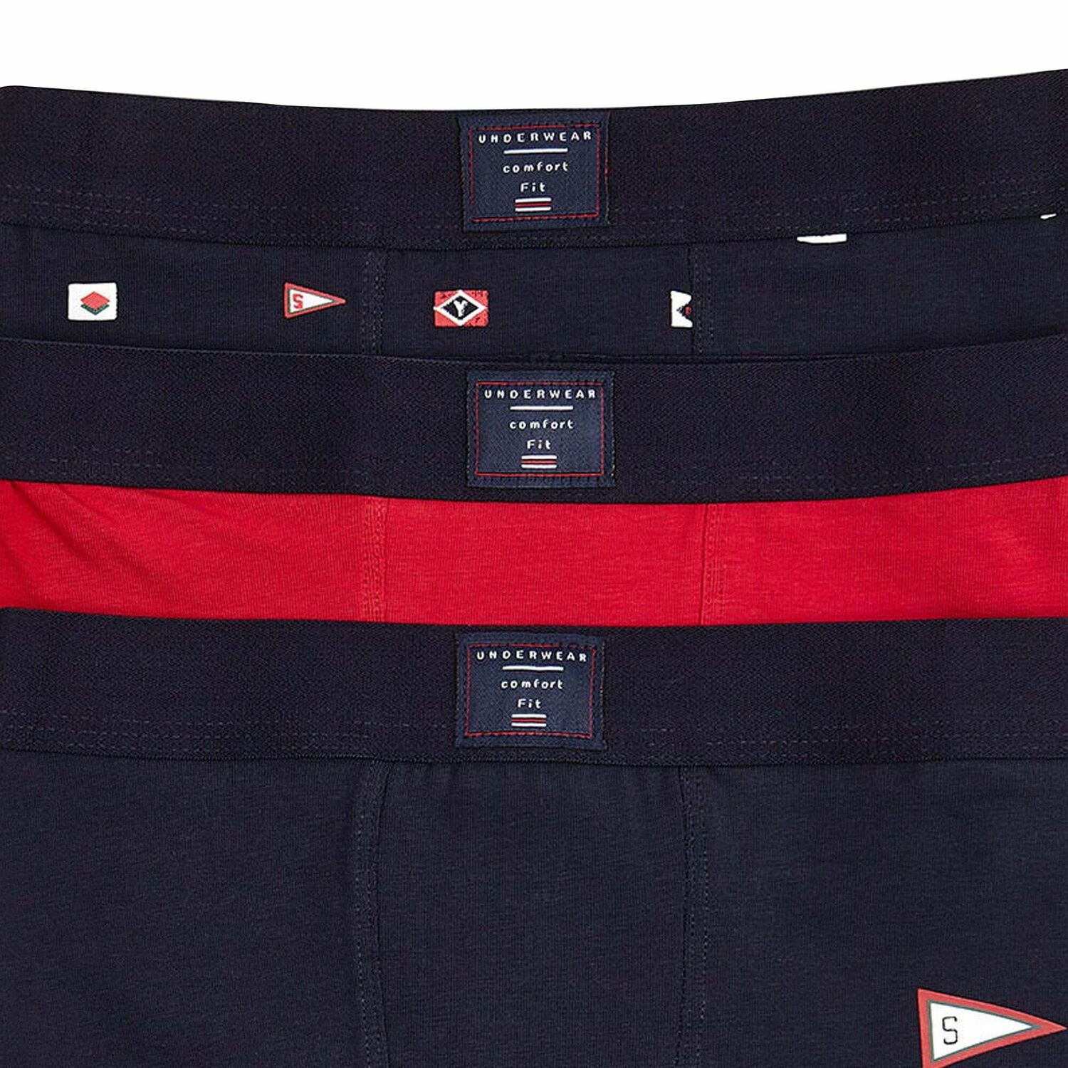 Boys Blue & Red Boxer Shorts, 1, hi-res
