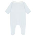 Baby Boys White & Blue Logo Babygrow, 2, hi-res