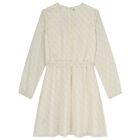 Girls Beige Logo Chiffon Dress, 1, hi-res