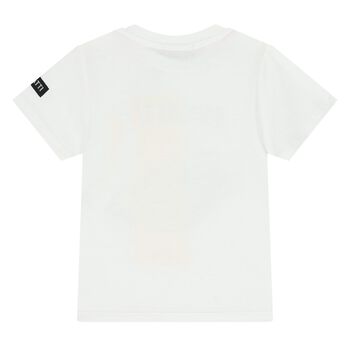 Younger Boys White Logo T-Shirt