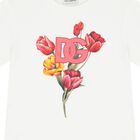Girls White Tulip & Logo T-Shirt, 1, hi-res