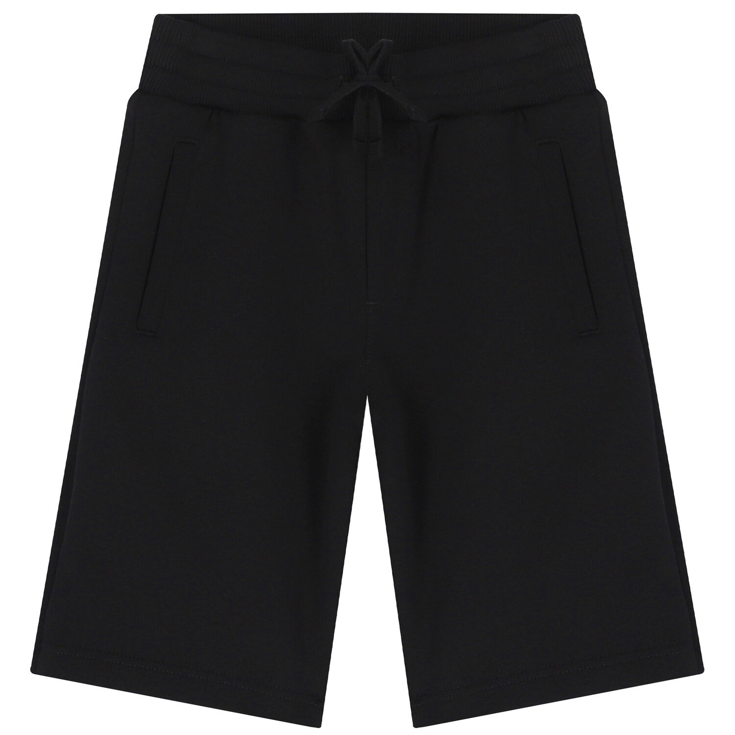 Boys Black Logo Plaque Shorts, 1, hi-res