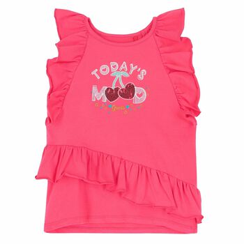 Girls Pink Logo Top