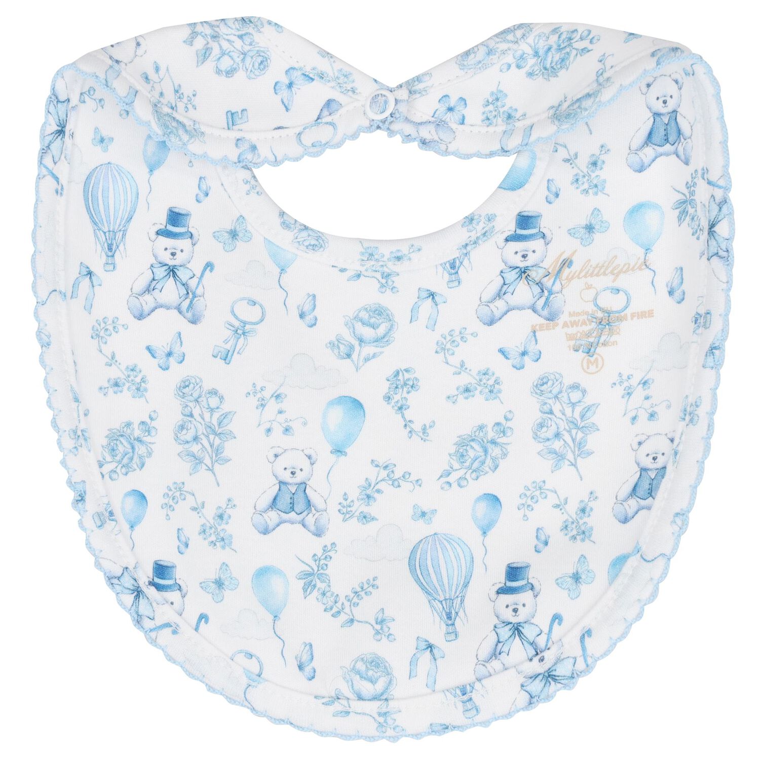 Baby Boys White & Blue Toile de Jouy Babygrow Set, 1, hi-res image number null