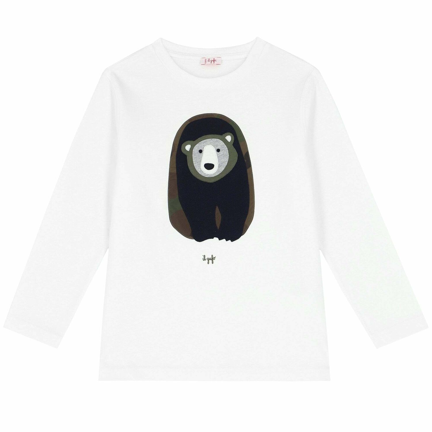 Boys White Bear Long Sleeve Top, 1, hi-res