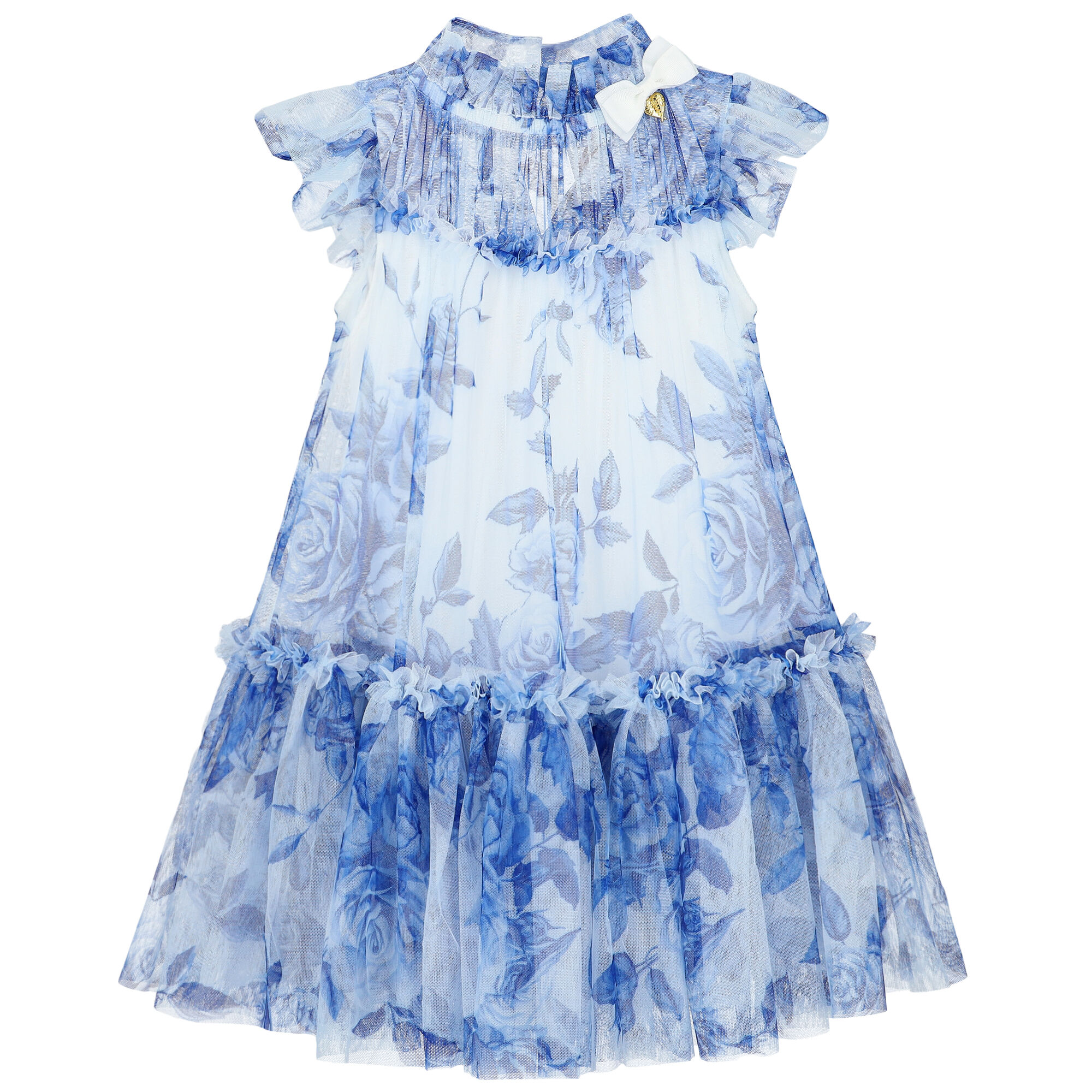 Blue flower sale dress