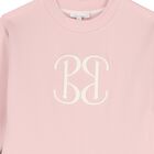 فستان بنات سويت شيرت من التويد باللون الوردي , 1, hi-res