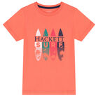 تيشيرت أولاد بالشعار باللون البرتقالى, 2, hi-res