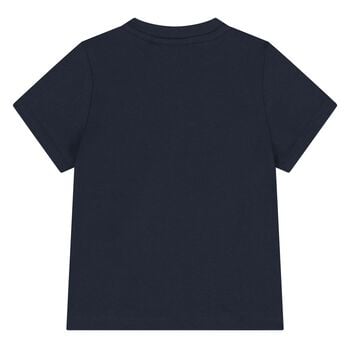 Younger Boys Navy Blue Logo T-Shirt