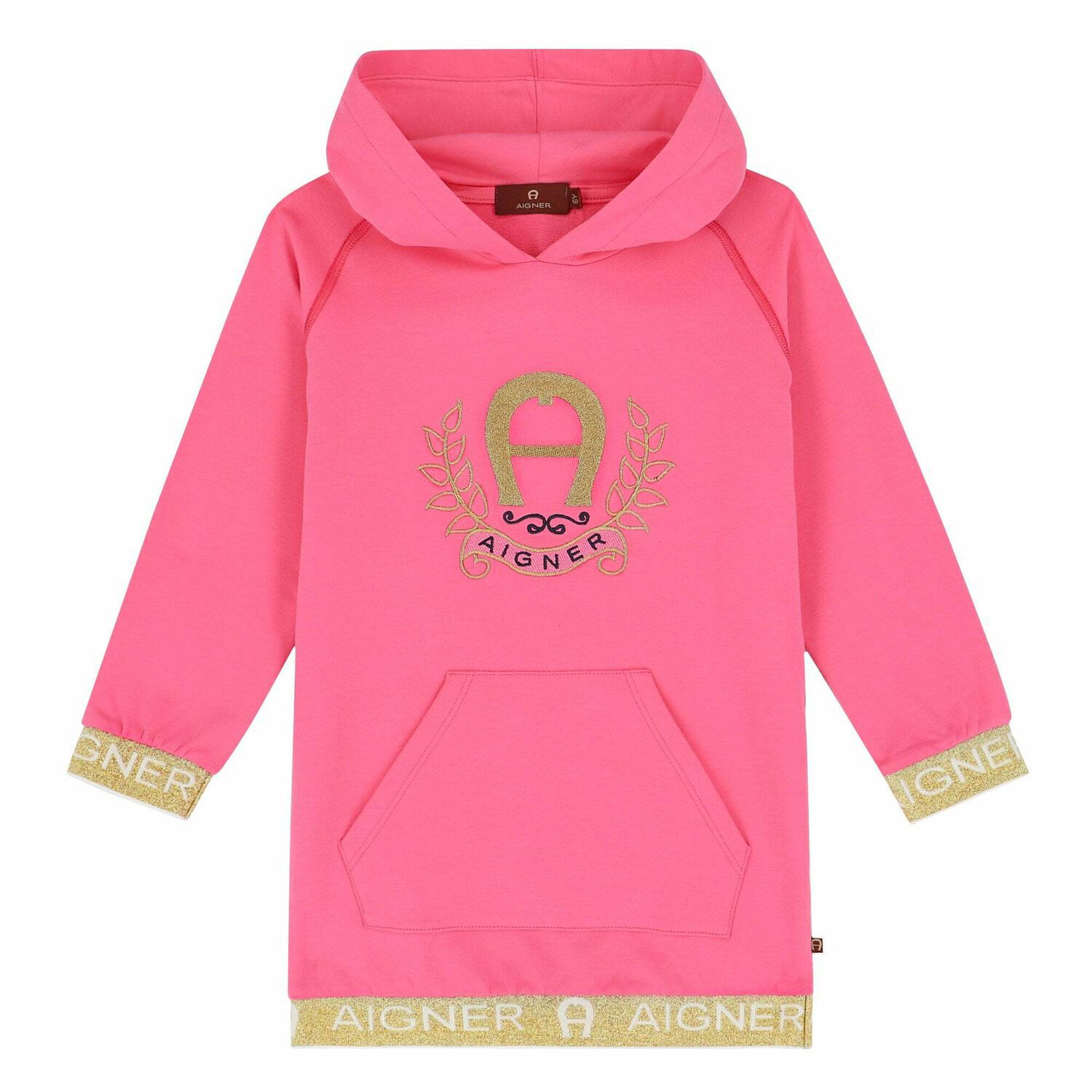 Girls Pink Sweatshirt Dress, 1, hi-res image number null