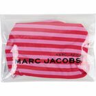 Girls Pink & Red Striped Logo Swimsuit, 1, hi-res