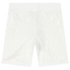 Girls White Logo Sequin Shorts, 1, hi-res