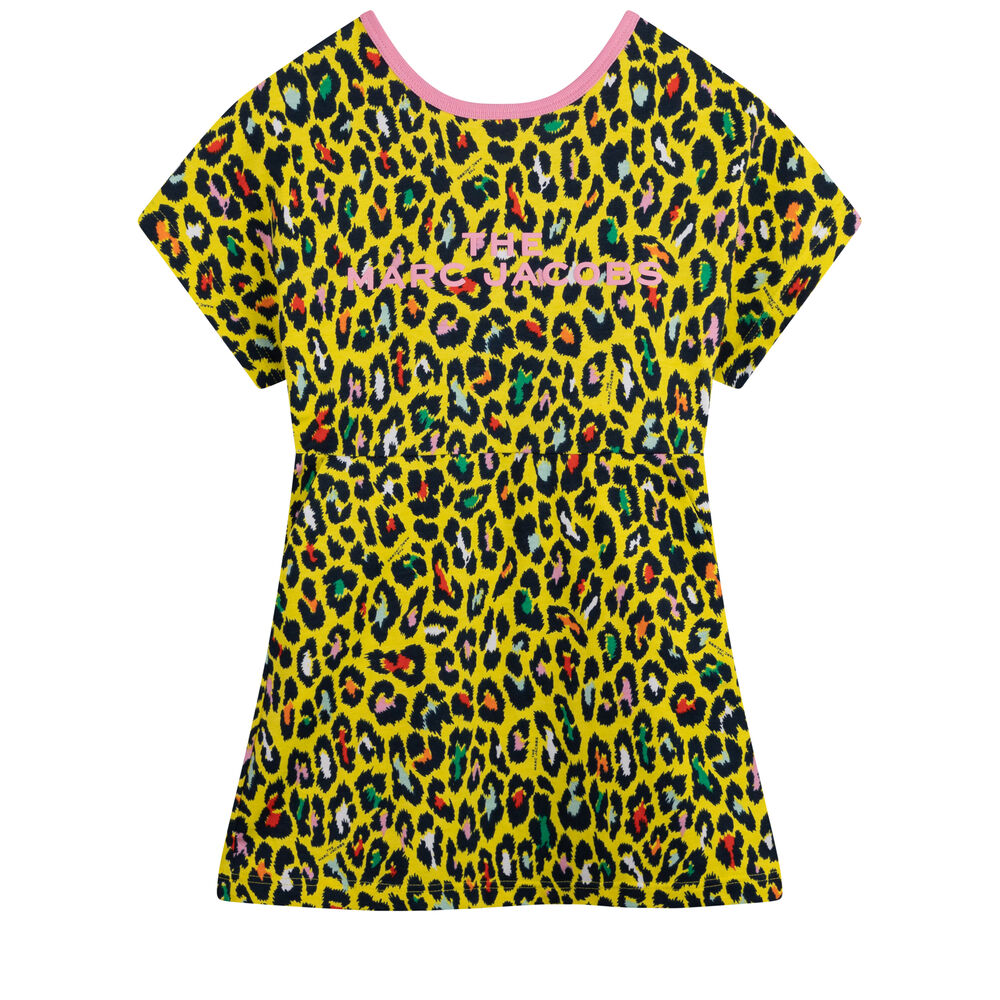 Yellow Cheetah Hoodie Dress