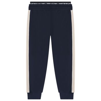 Boys Navy Blue Logo Joggers