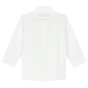 Younger Boys White Logo Shirt