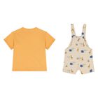 Younger Boys Orange & Beige Safari Dungaree Set, 1, hi-res