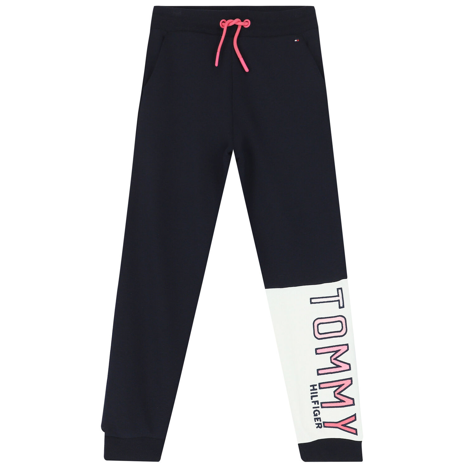 Girls Navy Logo Joggers, 1, hi-res