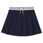 تنورة بنات قطن باللون الكحلي , 1, hi-res