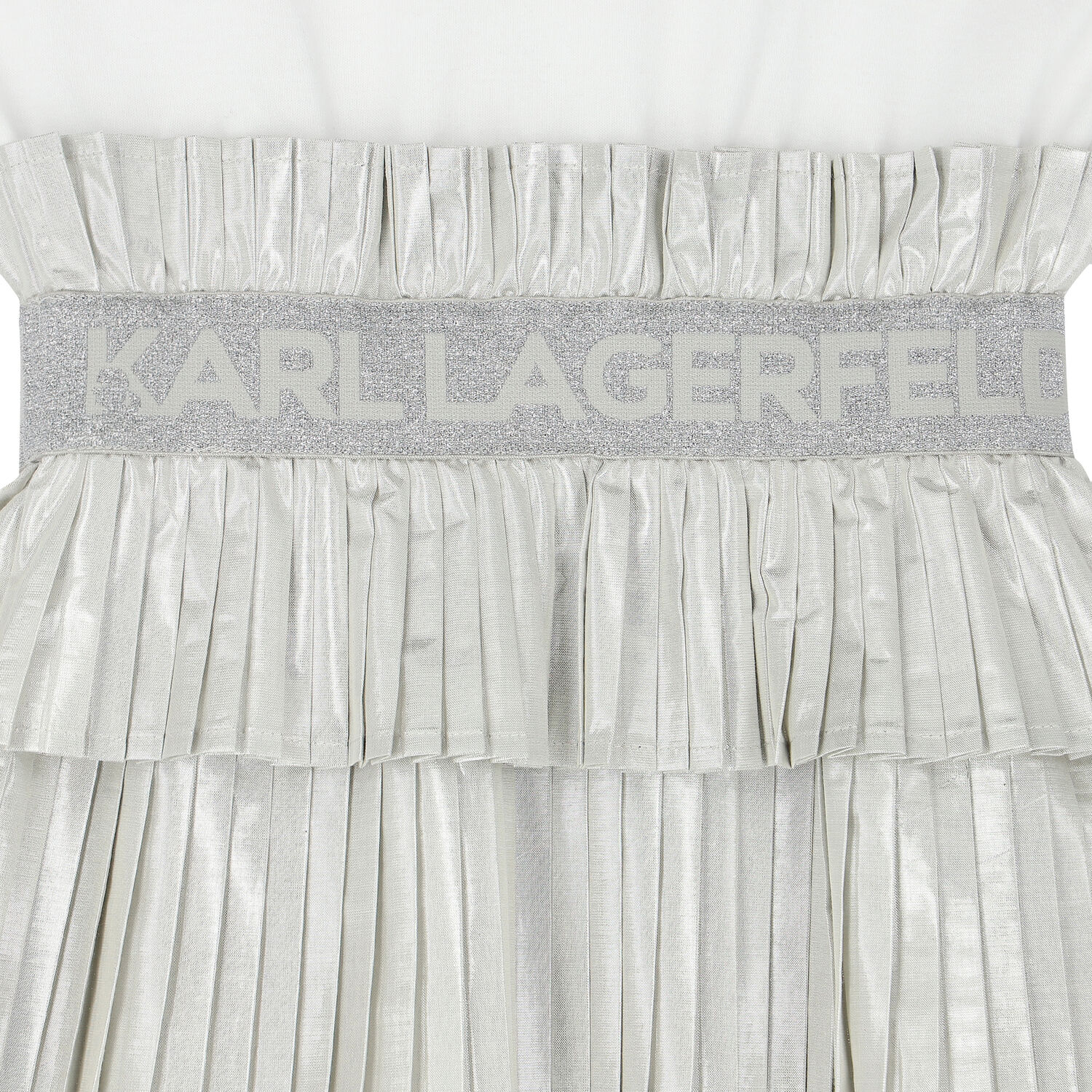 فستان بالشعار باللون الفضي والأ[يض , 1, hi-res