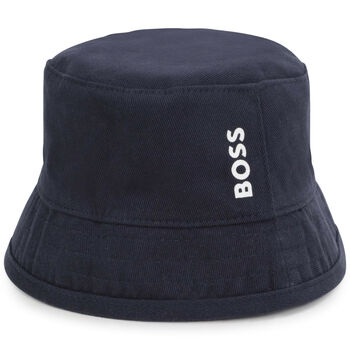 Baby Boys Blue & White Reversible Bucket Hat