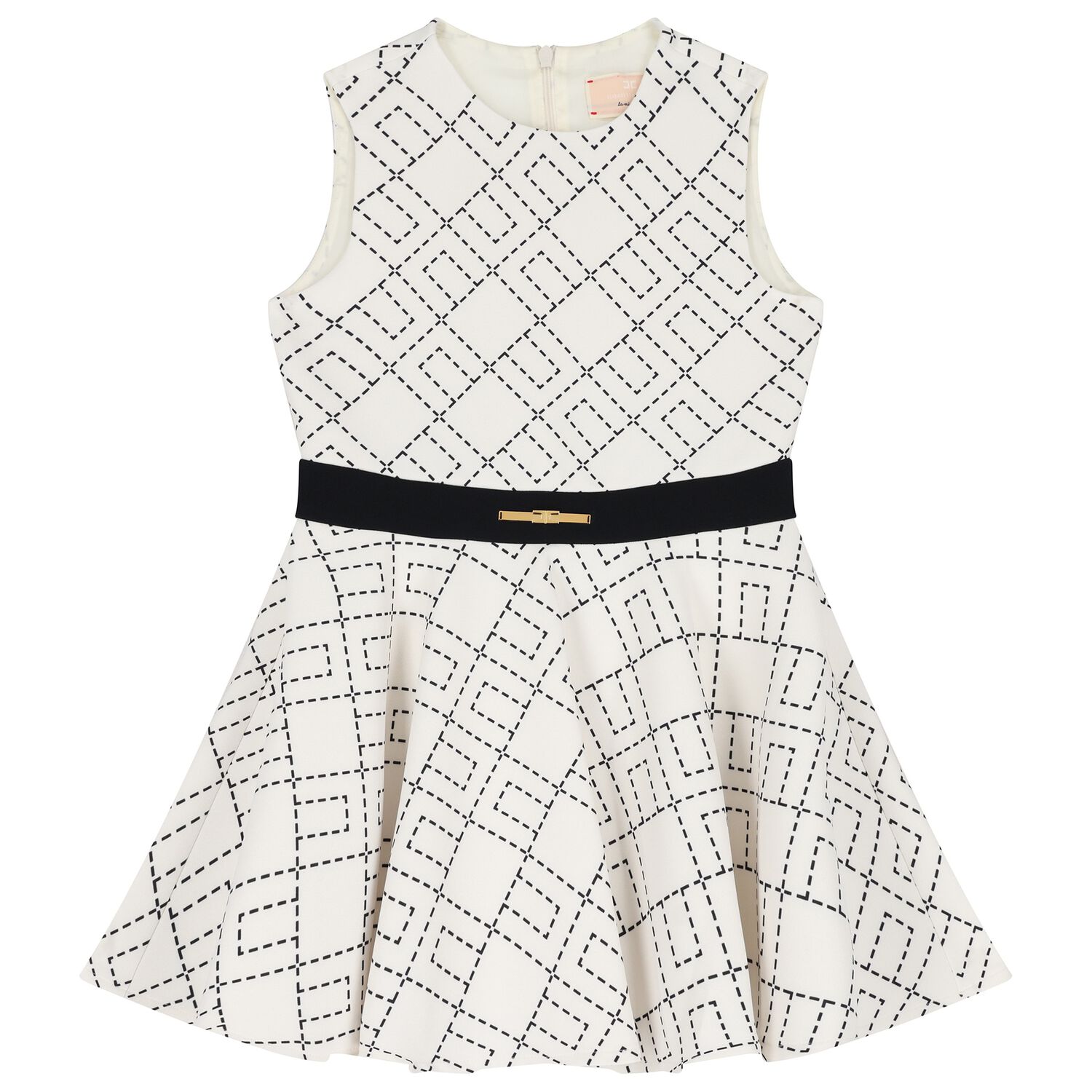 Girls Ivory Logo Dress, 1, hi-res