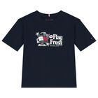 Boys Navy Blue Logo T-Shirt, 2, hi-res