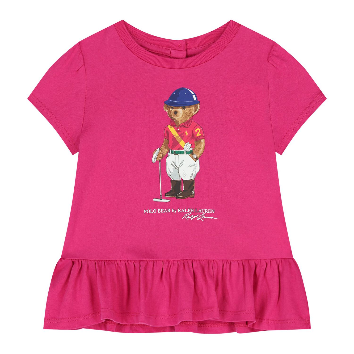 Baby Girls Pink & Navy Blue Polo Bear Leggings Set, 1, hi-res