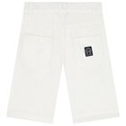 Boys White Logo Shorts, 1, hi-res