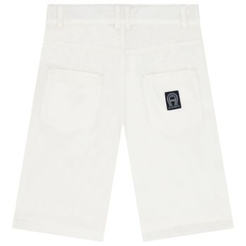 Boys White Logo Shorts