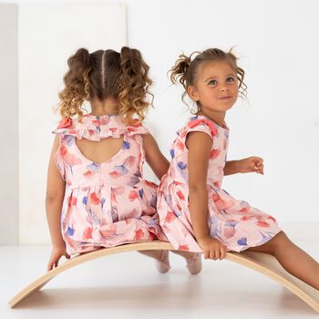 فستان بنات بطبعة الزهور باللون الزهري, 1 فستان بنات بطبعة الزهور باللون الزهري