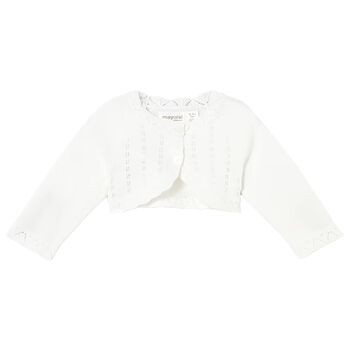 Baby Girls Ivory Knitted Cardigan