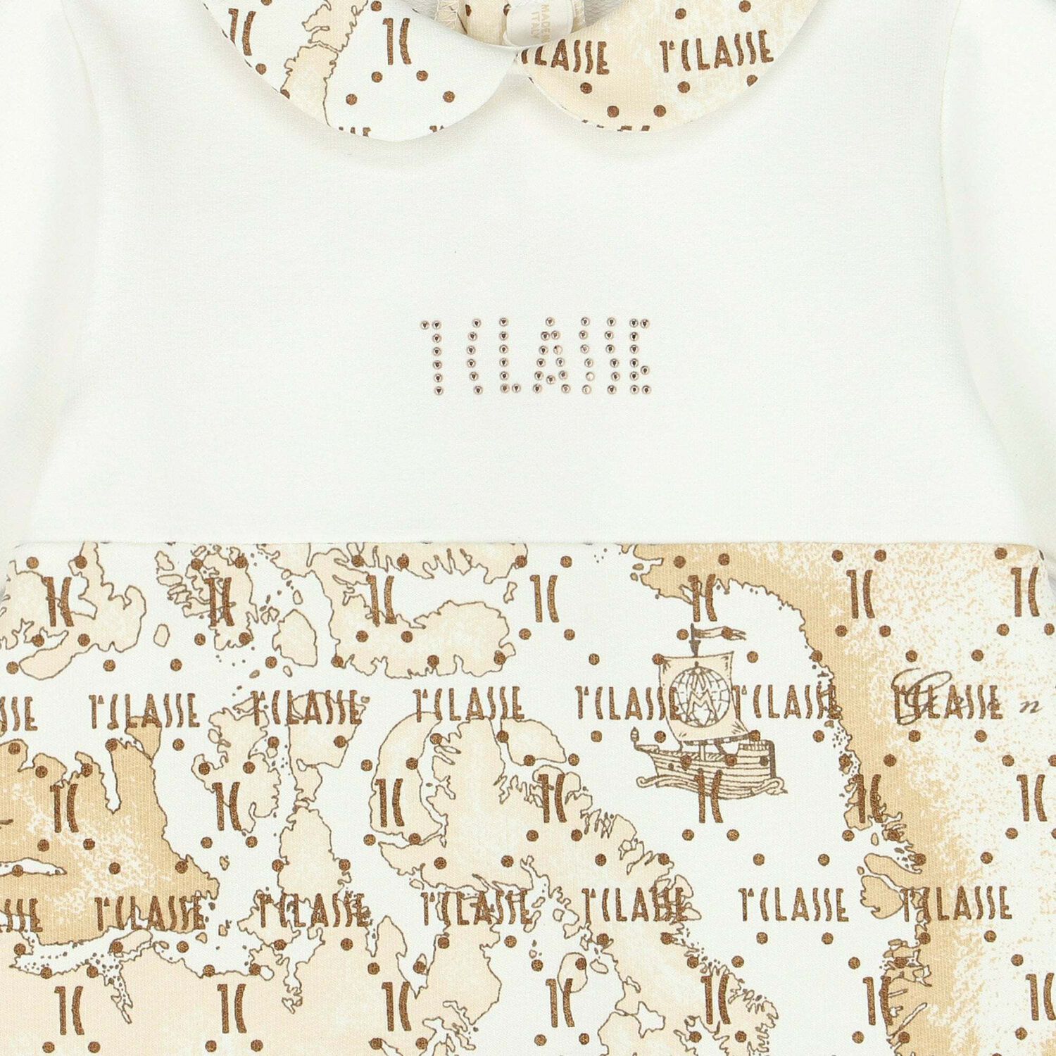 White & Beige Geo Map Babygrow, 3, hi-res image number null