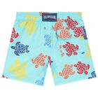 Boys Blue Turtle Swim Shorts, 1, hi-res