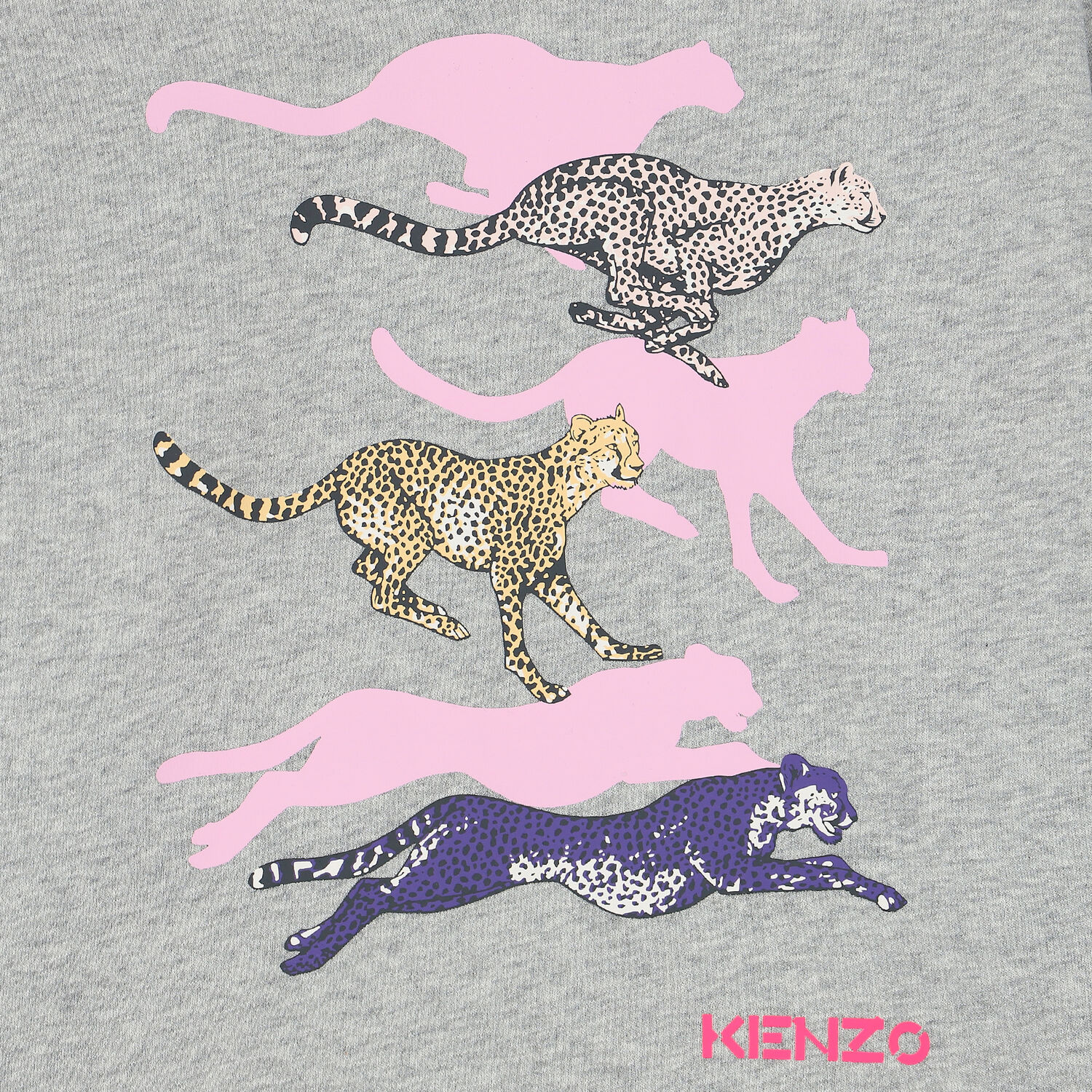 فستان بشعار الفهد باللون الرمادي, 1, hi-res