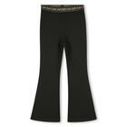 بنطال ليجنز أسود بشعار للبنات, 1, hi-res