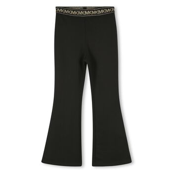 بنطال ليجنز أسود بشعار للبنات