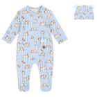 Baby Boys Blue Bunny Babygrow Set, 2, hi-res