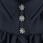 Girls Navy Blue Crystal Dress, 1, hi-res
