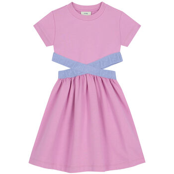 Girls Purple Logo Dress