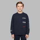 Boys Navy Blue Logo Sweatshirt, 1, hi-res