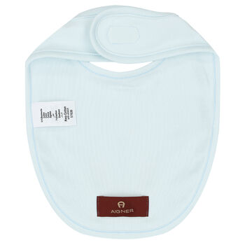 Baby Boys Blue & Gold Logo Bib