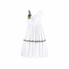 Girls White Cotton Dress, 1, hi-res
