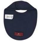 Baby Boys Navy Blue & Gold Bib, 3, hi-res