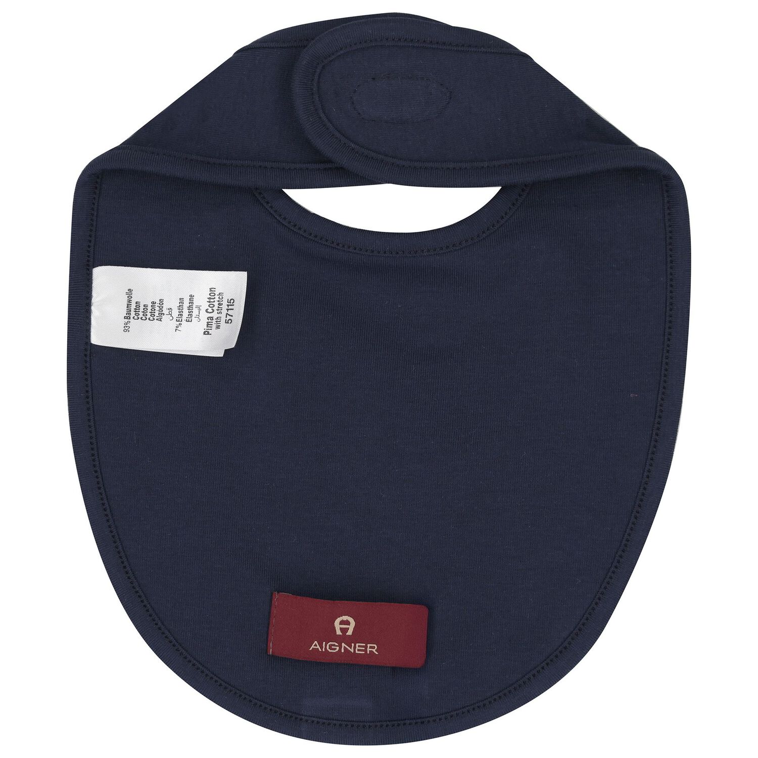 Baby Boys Navy Blue & Gold Bib, 3, hi-res