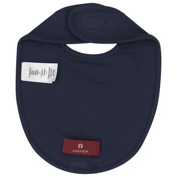 Baby Boys Navy Blue & Gold Bib