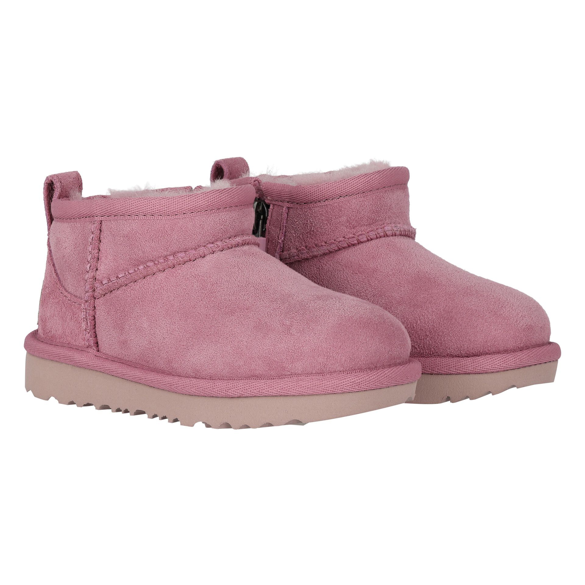 UGG Younger Girls Pink Classic Ultra Mini Suede Boots Junior Couture UAE