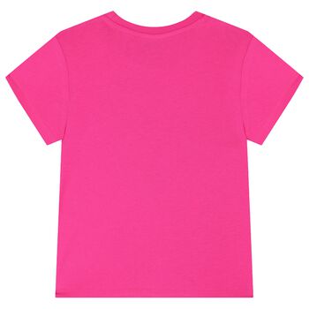 Girls Pink Tiger Logo T-Shirt