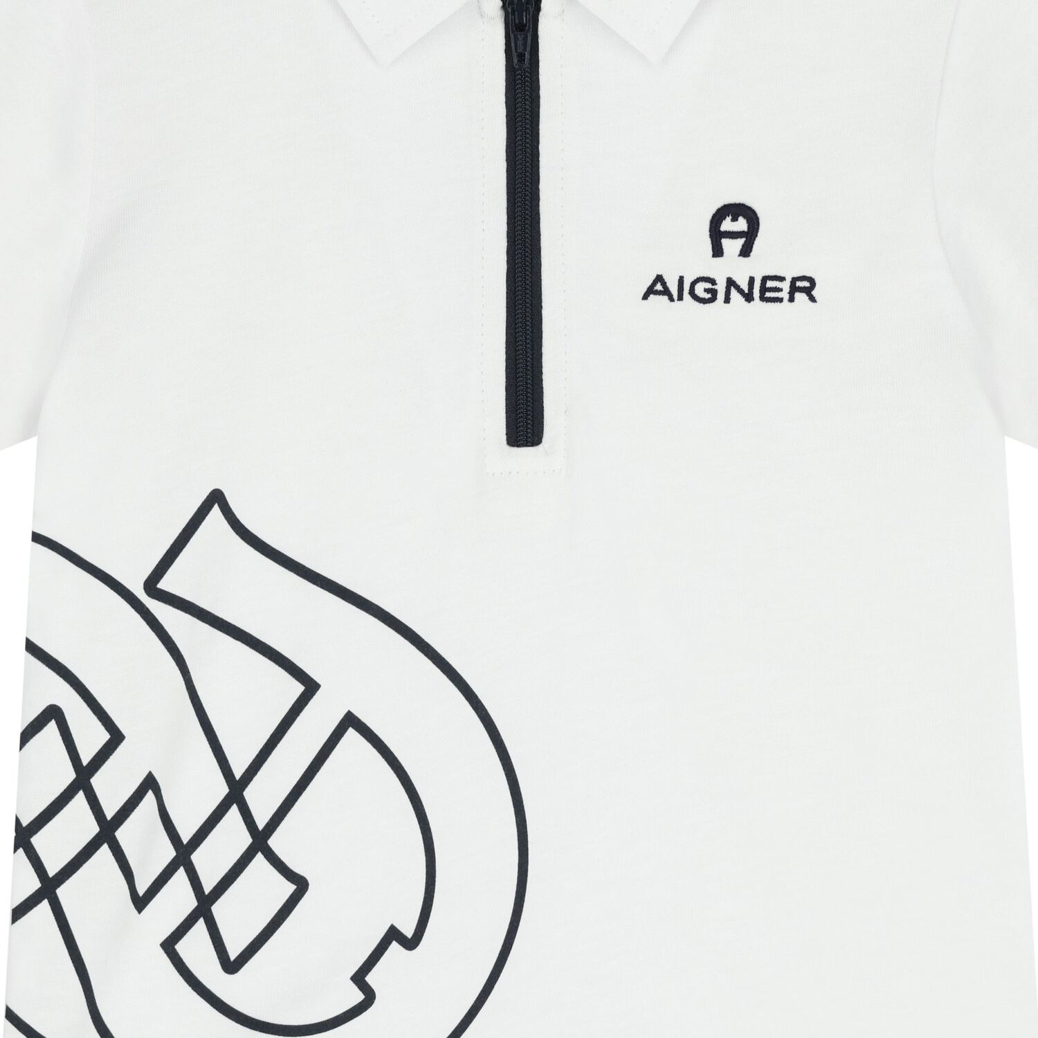 Younger Boys White Logo Polo Shirt, 1, hi-res